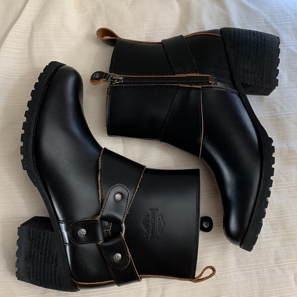 Harley-Davidson Lalanne Size 9 black leather moto boots - Picture 7 of 11